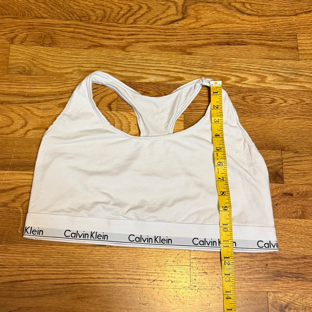 Calvin Klein Women’s 2XL White Racerback Bra Casual Basic Classic Print Retro - Picture 4 of 8